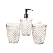 Kit Banheiro Twist Porta Sabonete, Escovas, Algodão Plasutil Kit Banheiro Twist Porta Sabonete, Escovas, Algodão Plasutil