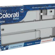 Kit Banheiro Vidro Colorati 5 Pecas Branco