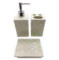Kit Banheiro Xadrez Rústico 3 Peças Completas Linha Milenar Kit Banheiro Xadrez Rústico 3 Peças Completas Linha Milenar