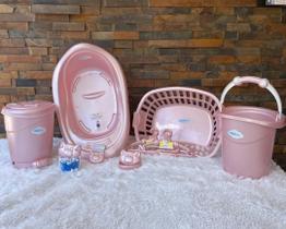 Kit Banho Banheira 22 L Saboneteira Lixeira ofuro 9 IENS Kit Banho Banheira 22 L Saboneteira Lixeira ofuro 9 IENS