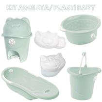 Kit banho bebe adoleta banheira + balde bacia lixeira e outros verde oliva Kit banho bebe adoleta banheira + balde bacia lixeira e outros verde oliva