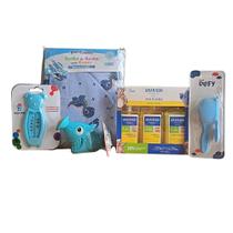 Kit Banho Bebê Azul Granado Básico Completo Premium Banheira Suporte Toalha