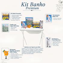 Kit Banho Bebê Branco Granado Básico Completo Premium Banheira Suporte Toalha