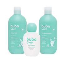 Kit Banho Bebê Infantil Shampoo Condicionador 400ml Colônia 100ml Sem Lágrimas Buba Care