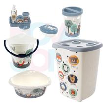 Kit Banho Cesto,lixeira,saboneteira,balde,bacia,kit higiene Bichinhos - plasutil Kit Banho Cesto,lixeira,saboneteira,balde,bacia,kit higiene Bichinhos - plasutil
