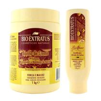 Kit Banho de Creme Tutano 1Kg Umidificador Ativador de Cachos Biottano 150g - Bio Extratus