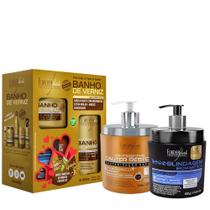 Kit Banho De Verniz + Blindagem 500g + Cauterização Capilar 500g - Forever Liss