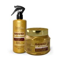 Kit Banho de Verniz Forever Liss Máscara 250g + Queratina Hidrolisada Banho de Verniz - Extra Brilho 300ml