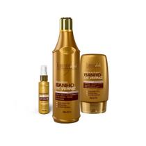 Kit Banho de Verniz Forever Liss Shampoo 500, Leave-in, Oleo Kit Banho de Verniz Forever Liss Shampoo 500, Leave-in, Oleo