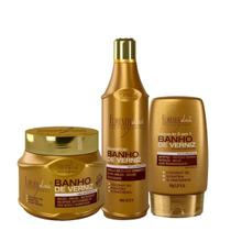 Kit Banho de Verniz Forever Liss Shampoo, Leave-in, Máscara Kit Banho de Verniz Forever Liss Shampoo, Leave-in, Máscara