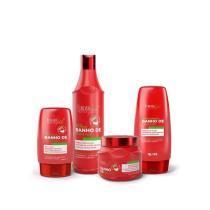 Kit Banho de Verniz Morango Completo Forever Liss 4 Produtos Hidratação Maciez Brilho Proteção