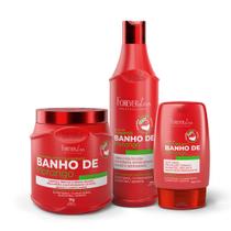 Kit Banho de Verniz Morango Profissional Brilho Extremo Forever Liss