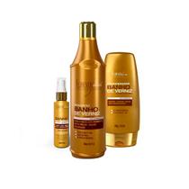 Kit Banho de Verniz Shampoo 500ml, Cond e Sérum Forever Liss