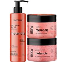 Kit Banho Dia a Dia Labotrat Melancia Sabonete Sais de Banho e Esfoliante Para Todos os Tipos de Pele