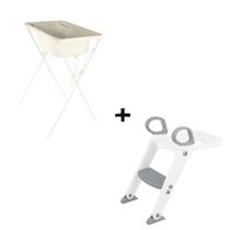 Kit banho e desfralde Banheira 25l com suporte dobrável e troninho escadinha assento redutor Kit banho e desfralde Banheira 25l com suporte dobrável e troninho escadinha assento redutor