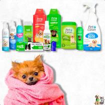Kit Banho e Higiene Completo Para Cachorro Cães e Gatos Pet Clean 12 itens