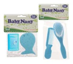 Kit Banho Esponja Saboneteira Pente Escova Menino Azul Kit Banho Esponja Saboneteira Pente Escova Menino Azul