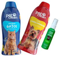 Kit Banho Gato PetClean Shampoo + Condicionador + Perfume