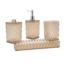 Kit Banho Glamour 4 Pçs Banheiro Lavabo Organizador Plasútil Kit Banho Glamour 4 Pçs Banheiro Lavabo Organizador Plasútil