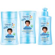 Kit Banho Muriel Umidiliz Baby Cabelos Cacheados 3un Menino