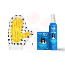 Kit banho para caes gatos perfume pet sabonete luva tira pelos massageadora