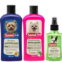 Kit Banho para cães: Shampoo Antipulgas, Condicionador Revitalizante e perfume macho (marine green) Kit Banho para cães: Shampoo Antipulgas, Condicionador Revitalizante e perfume macho (marine green)