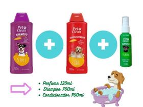 Kit Banho Pet Clean Shampoo 5x1 + Condicionador + Perfume Cães Gato Banho e Tosa