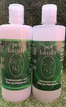 Kit Banho Pet Para Cão e Gato Shampoo e Condicionador Melaleuca 500 ml Pet Family - Linha Profissional