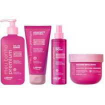 Kit Banho Premium Completo It Girl Labotrat Sabonete Hidratante Body Splash e Esfoliante Feminino Brilho