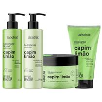 Kit Banho Premium Labotrat Capim Completo 4 Produtos C/ Sais Corpo E Rosto Cheiro De Fruta
