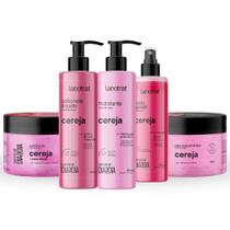 Kit Banho Premium Labotrat Cereja Completo 5 Produtos Corpo E Rosto Esfoliante Cheiro De Fruta