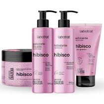 Kit Banho Premium Labotrat Hibisco Completo 4 Produtos C/ Sais Corpo E Rosto Cheiro De Fruta