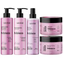 Kit Banho Premium Labotrat Hibisco Completo 5 Produtos Corpo E Rosto Esfoliante Cheiro De Fruta