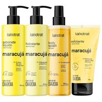 Kit Banho Premium Labotrat Maracuja Completo 4 Produtos C/ Body Splash Cheiro De Fruta Corpo E Rosto