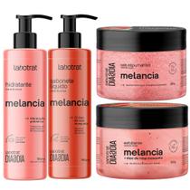 Kit Banho Premium Labotrat Melancia Completo 4 Produtos C/ Sais Cheiro De Fruta Corpo E Rosto