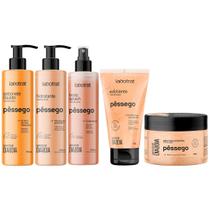 Kit Banho Premium Labotrat Pêssego Completo 5 Produtos Corpo E Rosto Cheiro De Fruta Esfoliante