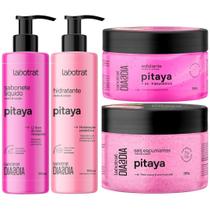 Kit Banho Premium Labotrat Pitaya Completo 4 Produtos C/ Sais Cheiro De Fruta Corpo E Rosto