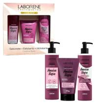 Kit Banho Sabonete, Esfoliante e Hidratante Ameixa Negra Corpo E Rosto Laborene