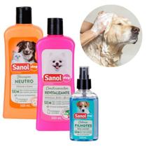 Kit Banho Sanol Dog Shampoo Cachorros Condicionador Colonia