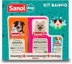 Kit Banho SANOL - Shampoo / Condicionador / Ganhe 1 Colônia, Sanol Dog, variado