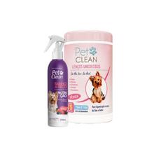 Kit Banho Seco Nutrição + Lenço Umedecido Pet Gato Cachorro