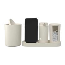 Kit Banho Serene 4 Peças bege Linha Coza Kit Banho Serene 4 Peças bege Linha Coza