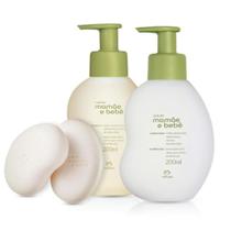 KIT Banho Shampoo Condicionador + Sabonete Barra Mamãe Bebê Natura