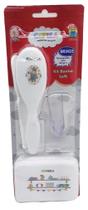 Kit Banho Soft Escova Macia + Pente de Pontas Redondas + Saboneteira+ Massageador para Gengivas