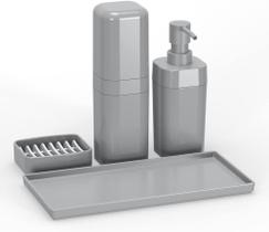Kit banho splash cinza 4 peças - coza Kit banho splash cinza 4 peças - coza