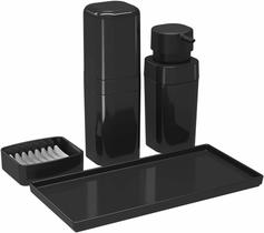 Kit banho splash preto 4 peças - coza Kit banho splash preto 4 peças - coza