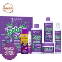 KIT BANHO UVINHA 6 ITENS c/ KIT CAPILAR BEBELO e SABONETE INTIMO e PERFUME DE CALCINHA UVA