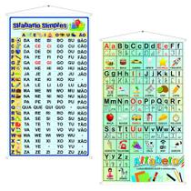Kit Banner Pedagógico Silabário Simples + Alfabeto Com Fotos