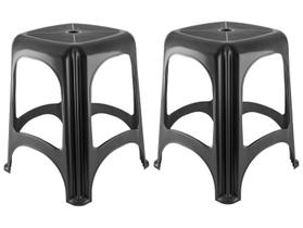 Kit Banqueta Baixa Preta Tramontina Basic Niterói