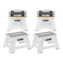 Kit Banqueta Plástica Dobrável Multiuso Casa Cozinha Camping Mecânico Vonder